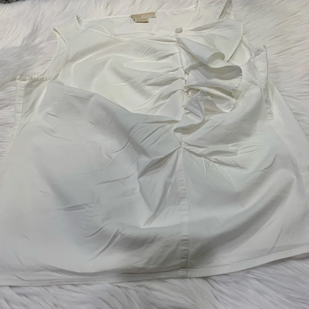 Michael Kors White Ruffle Blouse - Picture 1 of 5